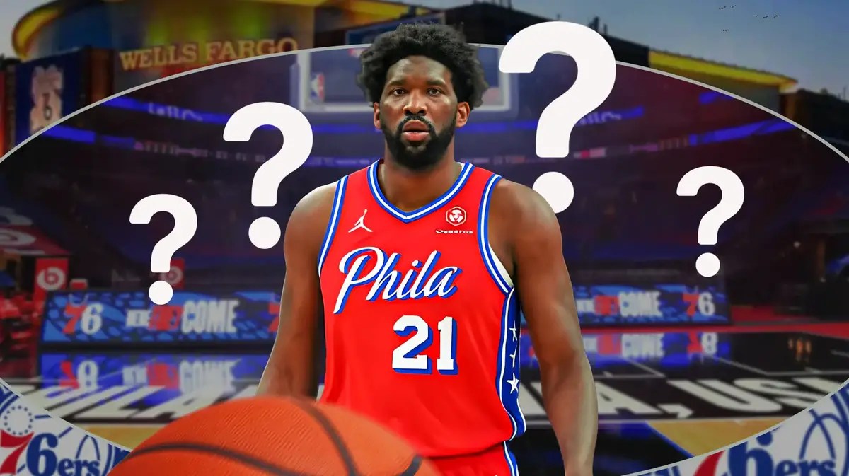76ers' Joel Embiid surrounded by question marks
