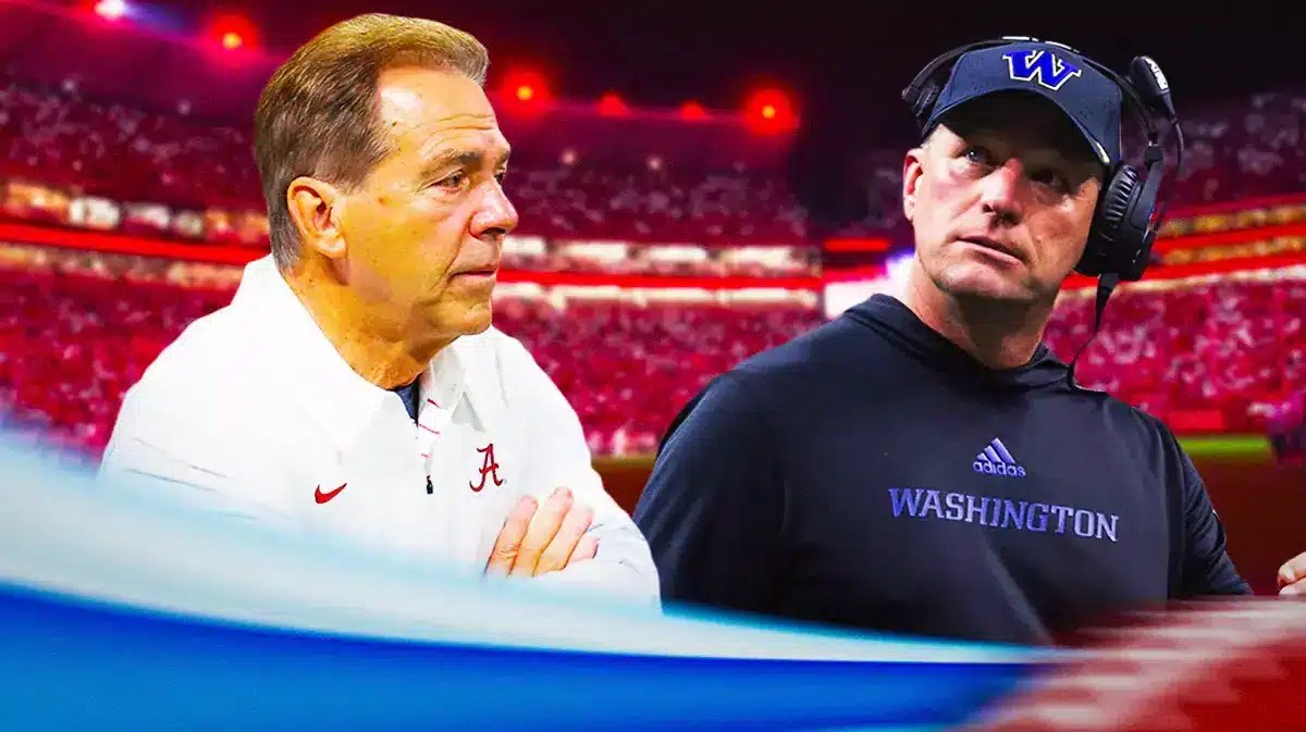 New Alabama football coach Kalen DeBoer with former Alabama football coach Nick Saban