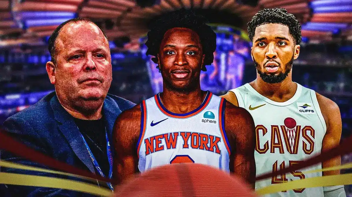 Leon Rose, OG Anunoby in a Knicks uniform, Donovan Mitchell