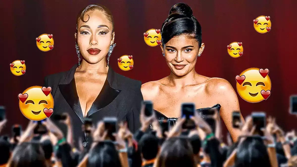 Jordyn Woods and Kylie Jenner with “aww emoji”