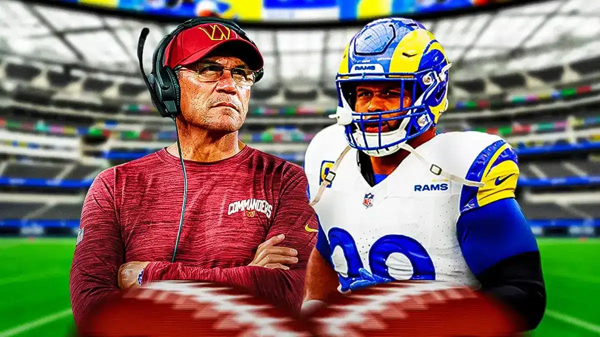 Ron Rivera with Aaron Donald (Rams)