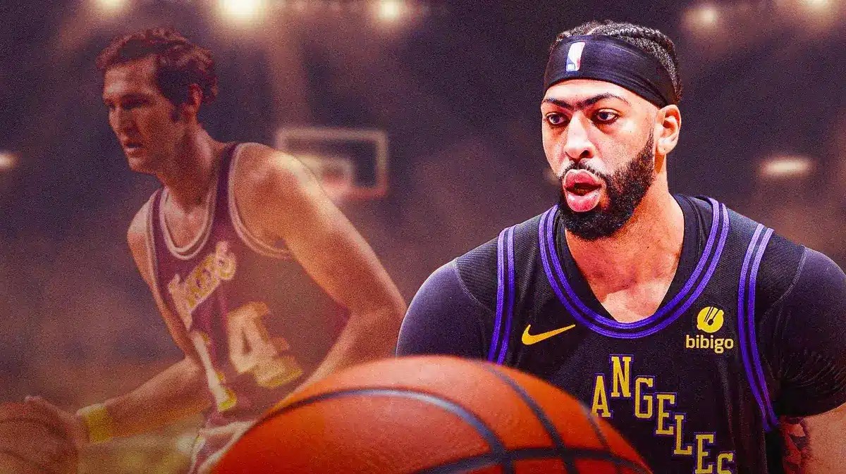 Lakers' Anthony Davis alongside Jerry West