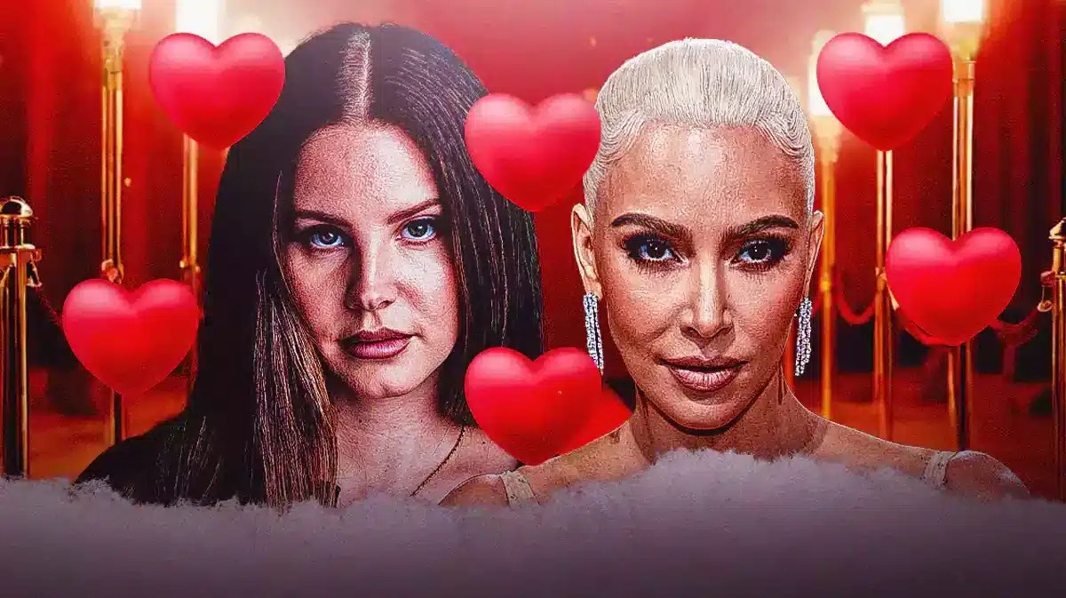 Lana Del Rey and Kim Kardashian with hearts