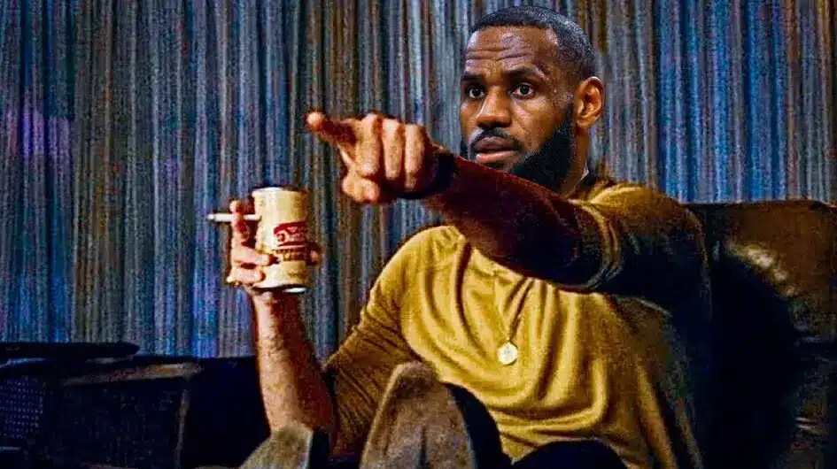 LeBron James (Lakers) as the Leonardo diCaprio pointing meme, 76ers