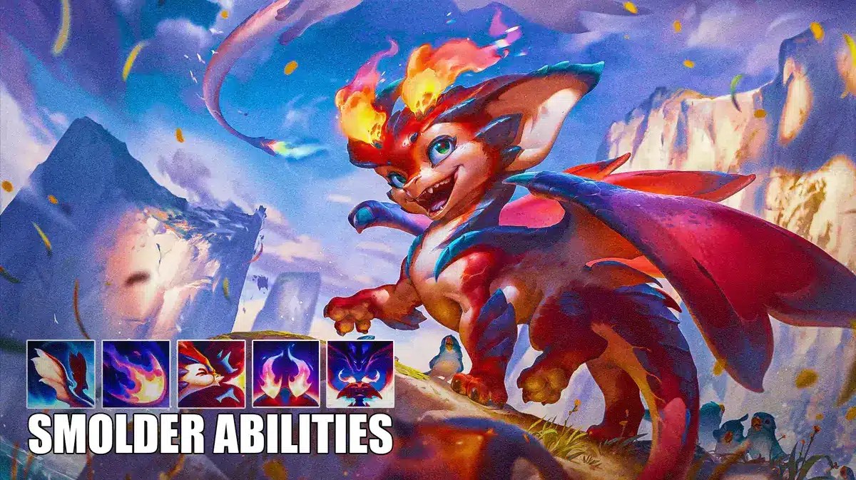 smolder league of legends abilities kit splash art