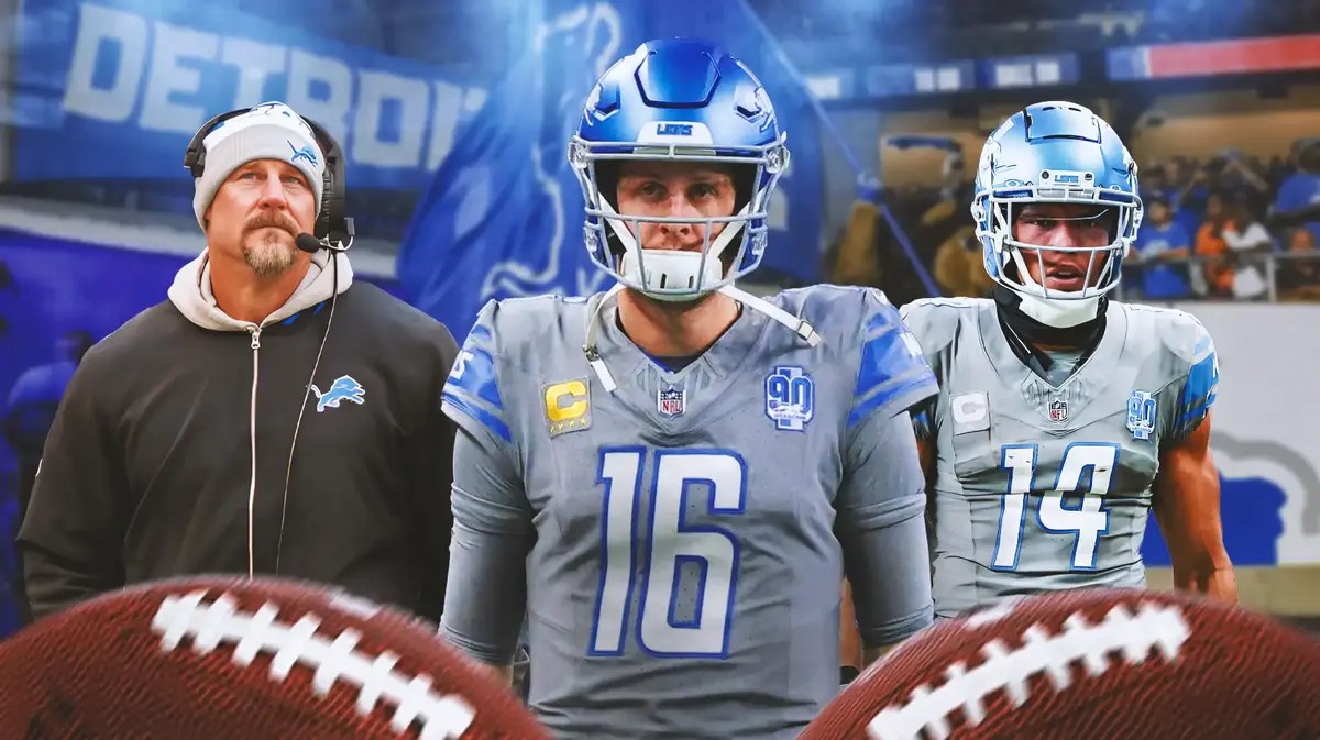 Dan Campbell Lions NFL Playoffs win with Jared Goff over Rams