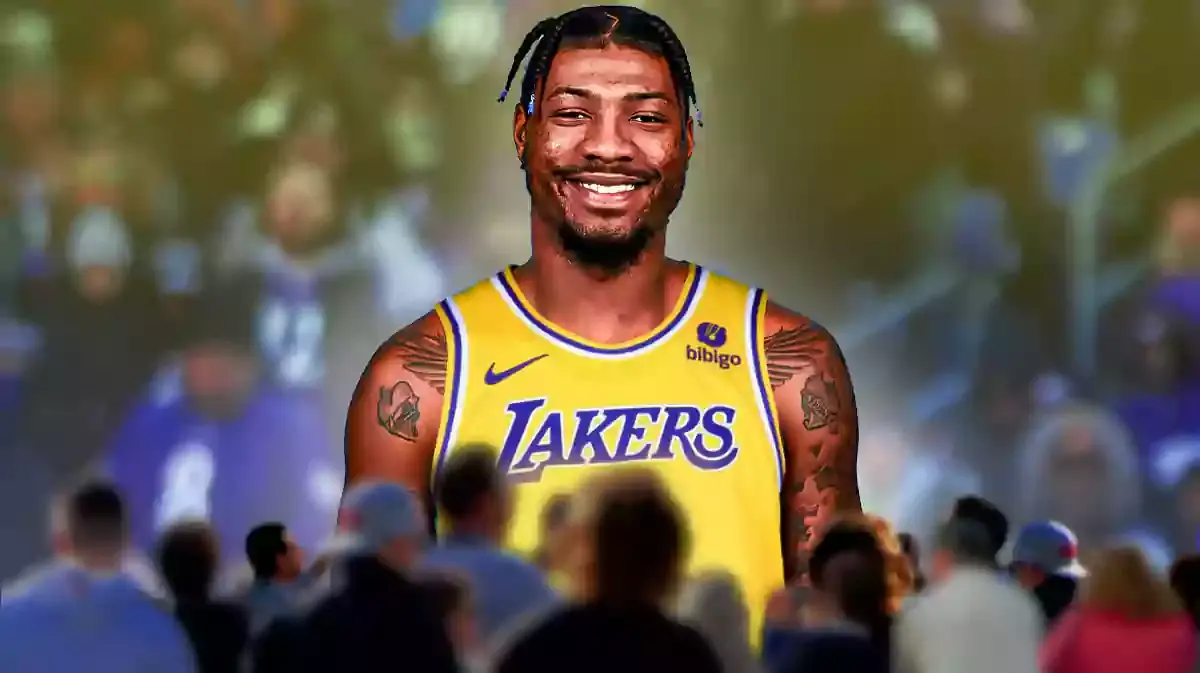 Marcus Smart in a Los Angeles Lakers jersey