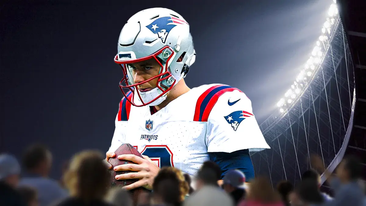 Patriots quarterback Mac Jones looking stoic