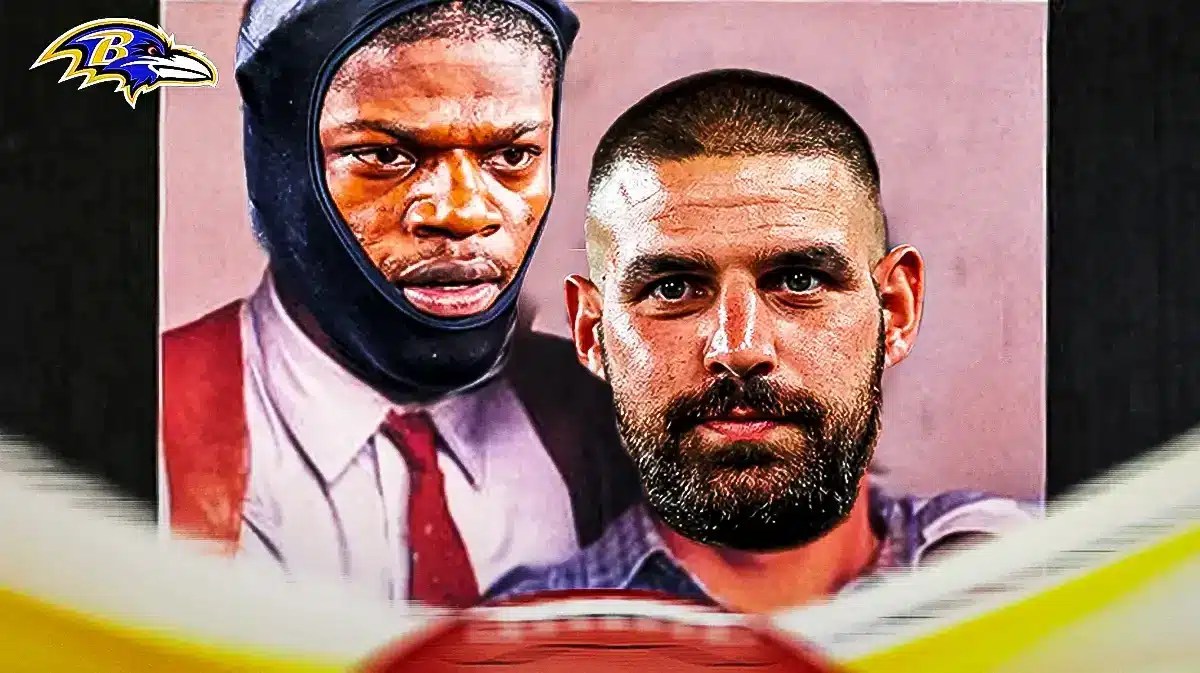 Lamar Jackson and Mark Andrews on the Lethal Weapon movie poster