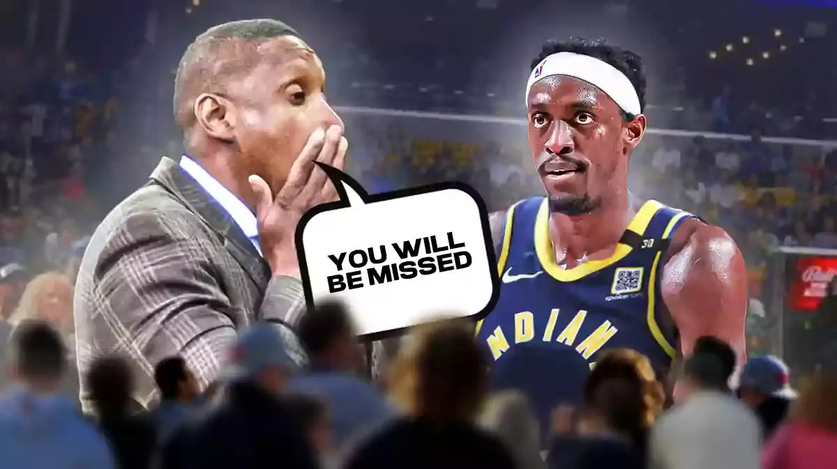 Raptors' Masai Ujiri saying "You will be missed" to Pascal Siakam