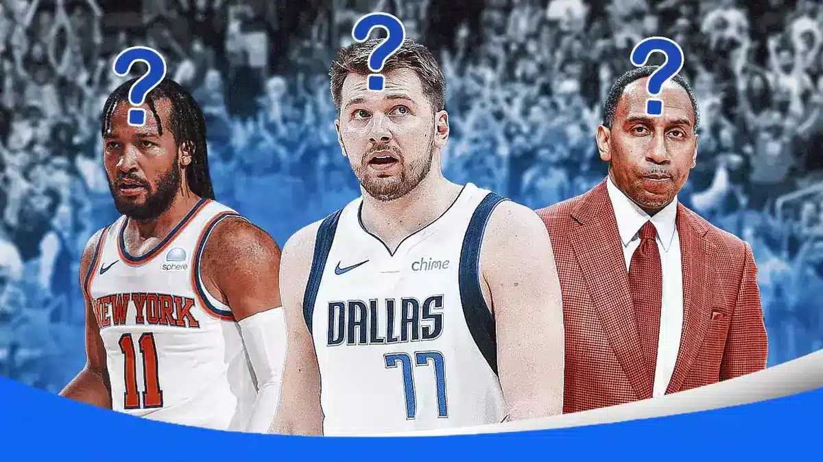 Mavericks Luka Doncic and Knicks Jalen Brunson with Stephen A Smith