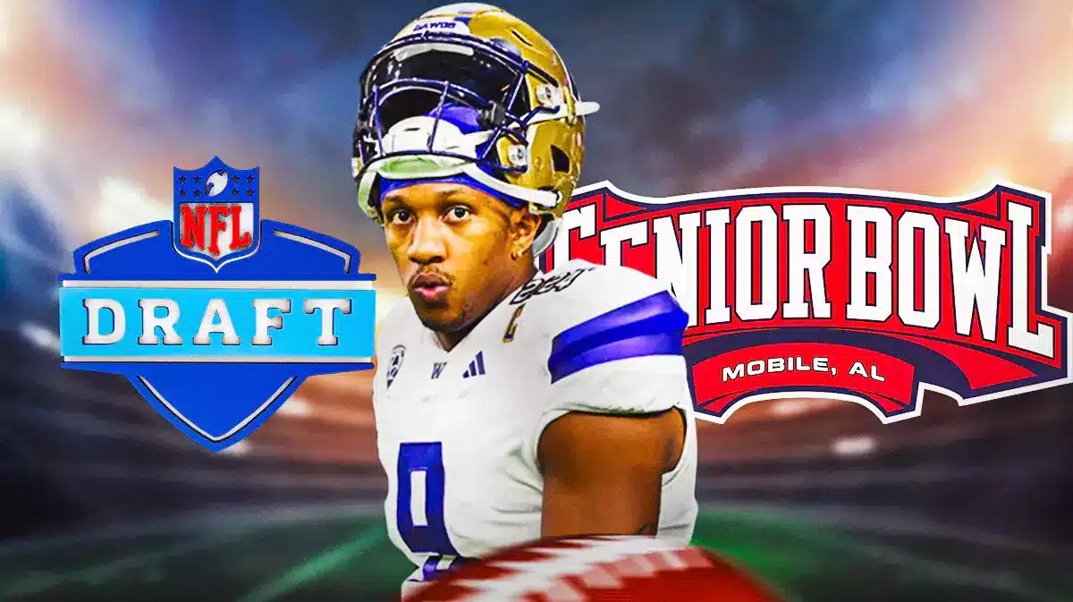 Michael Penix Jr., NFL Draft logo, Senior Bowl logo