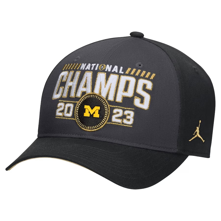 Michigan Wolverines Jordan Brand College Football Playoff 2023 National Champions Locker Room Adjustable Hat - Black