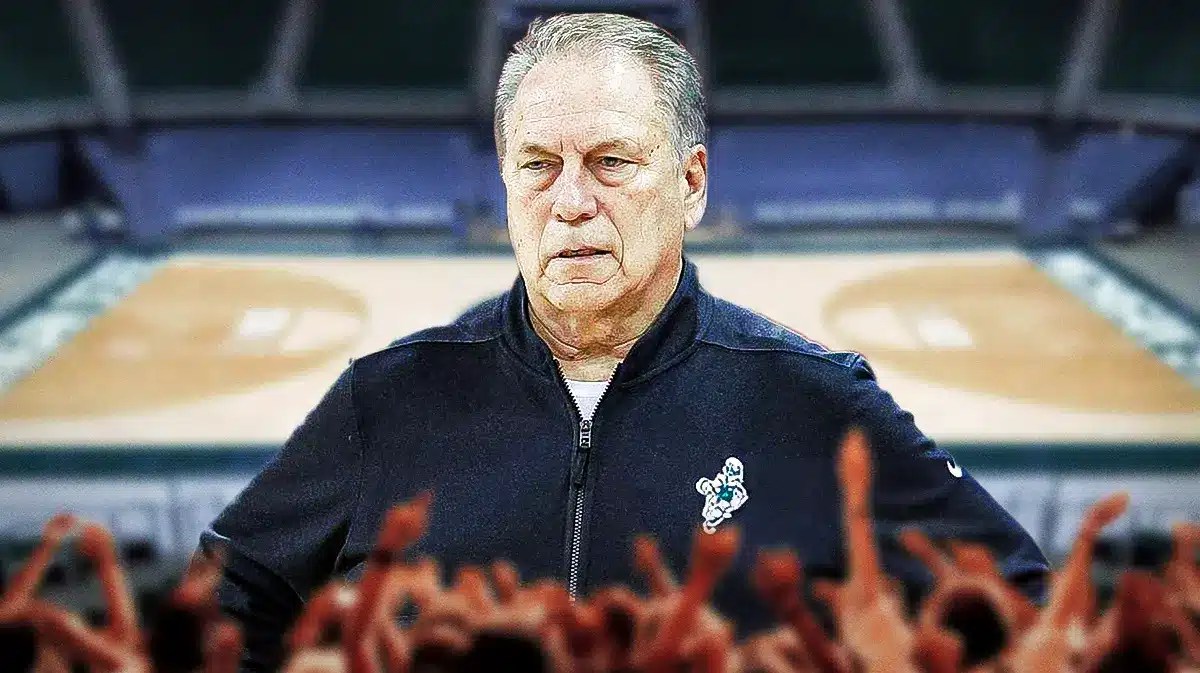 Michigan State basketball, Spartans, Tom Izzo, Tom Izzo 700, Michigan basketball, Tom Izzo with Michigan State basketball arena in the background