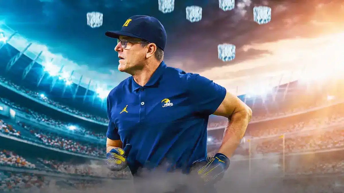 Michigan football's Jim Harbaugh deftly maneuvered around an ice bath as the Wolverines won the title in the closing seconds.