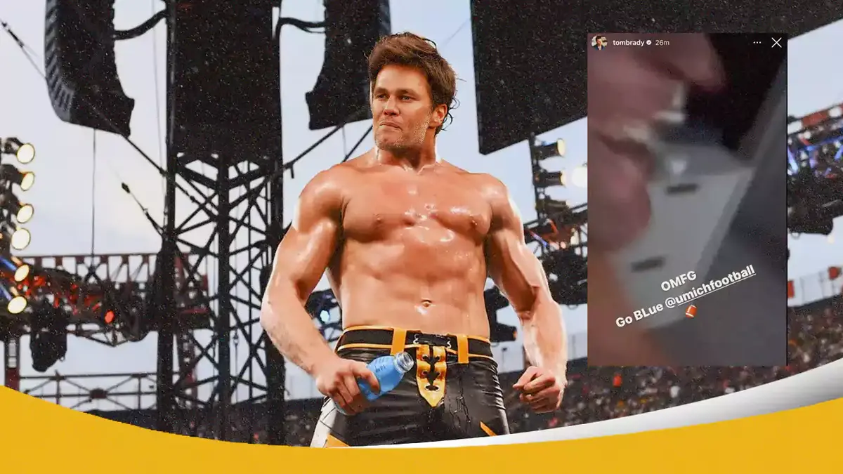 Michigan football: Shirtless Tom Brady loses his mind after Wolverines ...