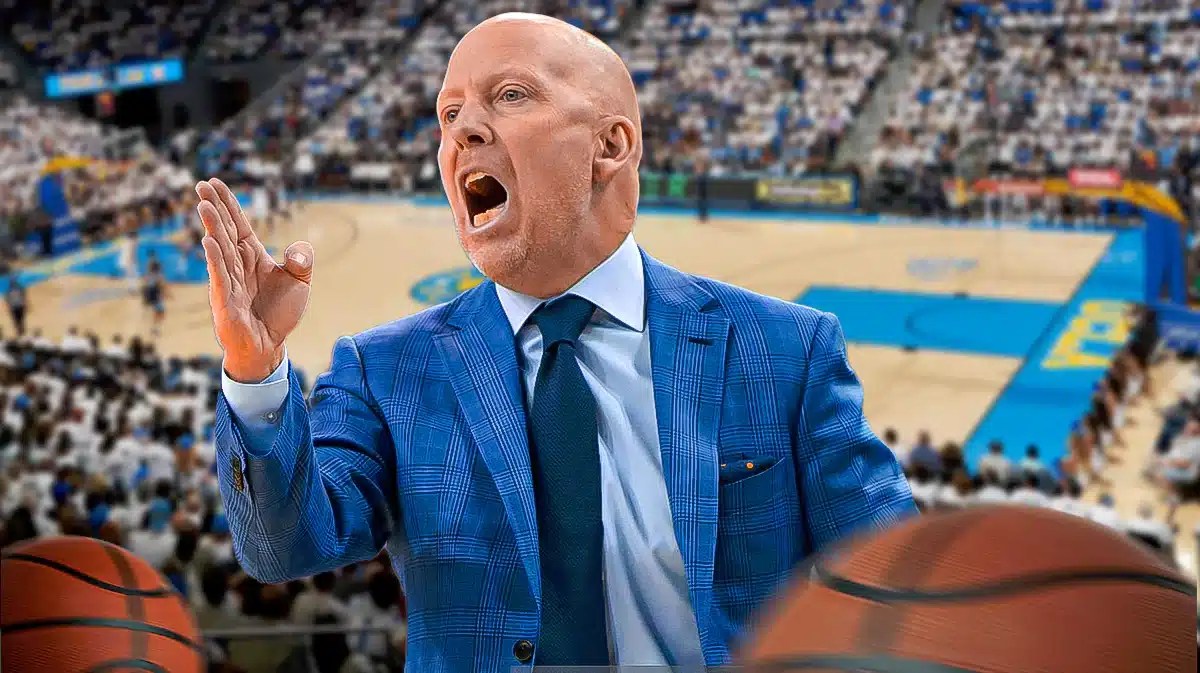 UCLA basketball, Bruins, Mick Cronin, Arizona basketball, Wildcats, Mick Cronin with UCLA basketball arena in the background