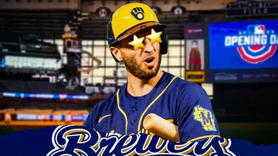 Brewers legend Ryan Braun with stars in his eyes in front of American Family Field.