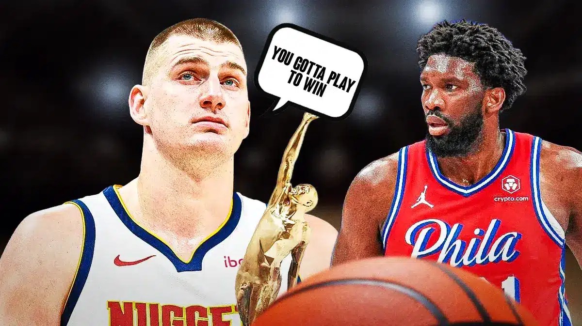 Nikola Jokic telling Joel Embiid "You gotta play to win"=