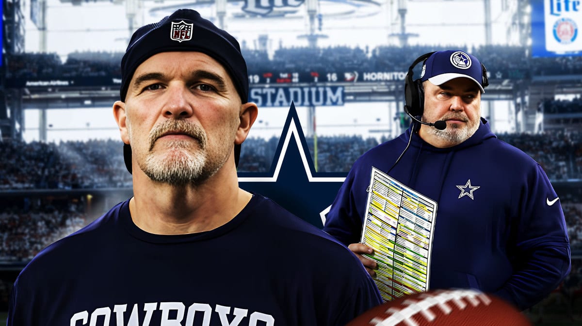Cowboys Dan Quinn next to Cowboys Mike McCarthy at AT&T Stadium