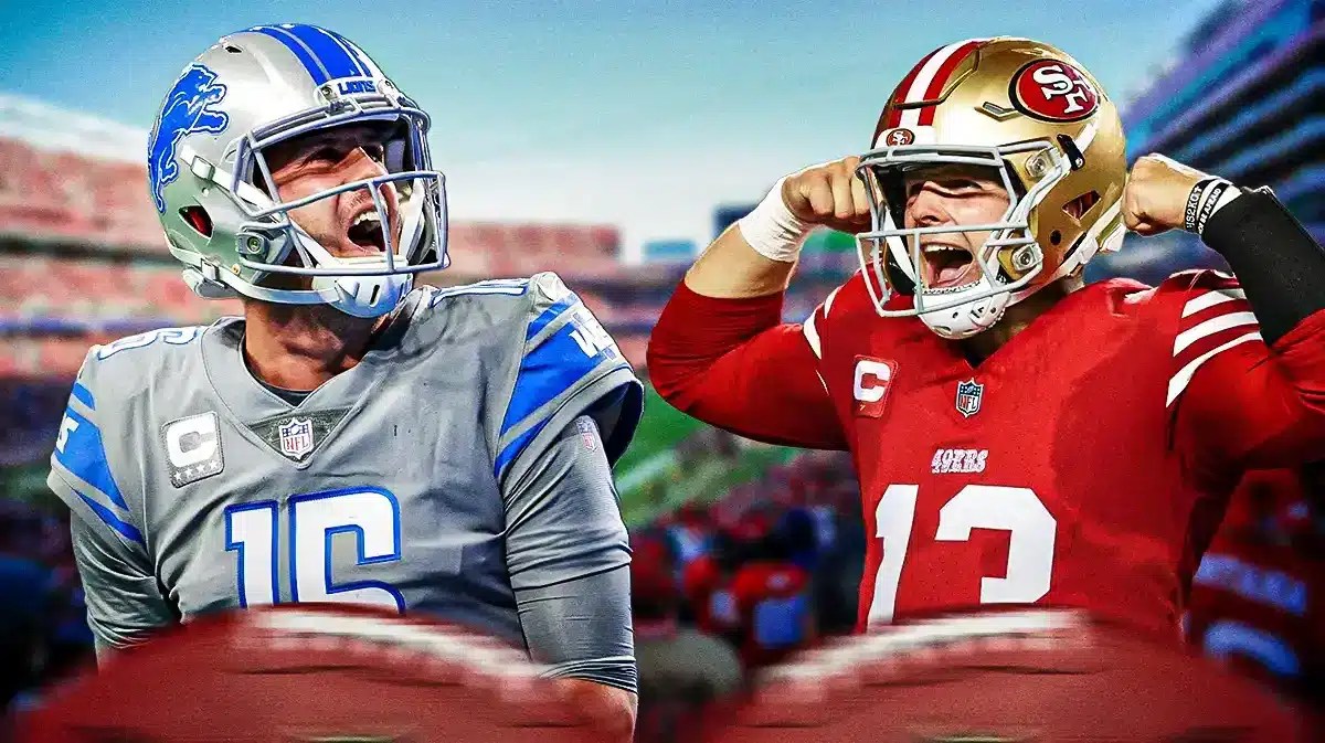 Lions Jared Goff and 49ers Brock Purdy hyped up in front of Levi's Stadium