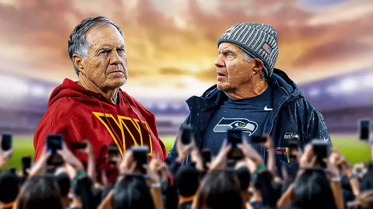 Bill Belichick in a Commanders and Seahawks outfit