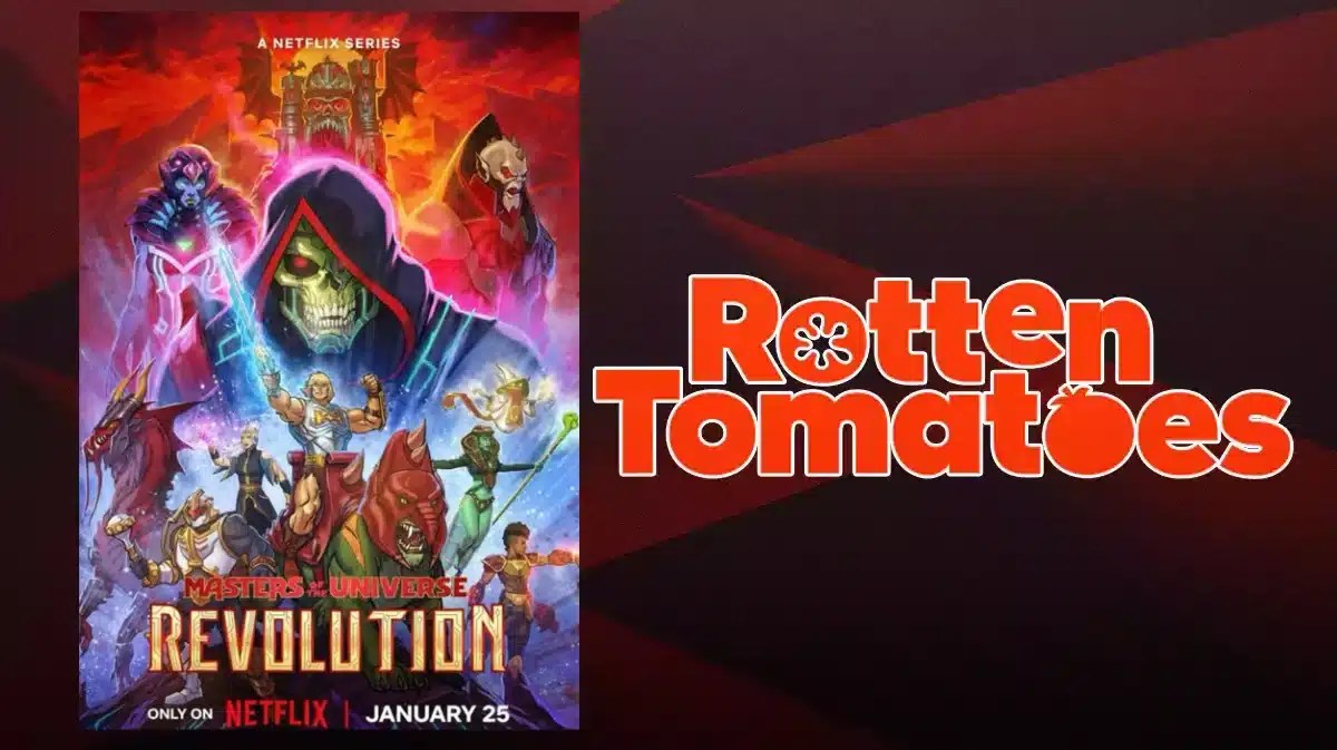 Masters of the Universe: Revolution poster and Rotten Tomatoes logo