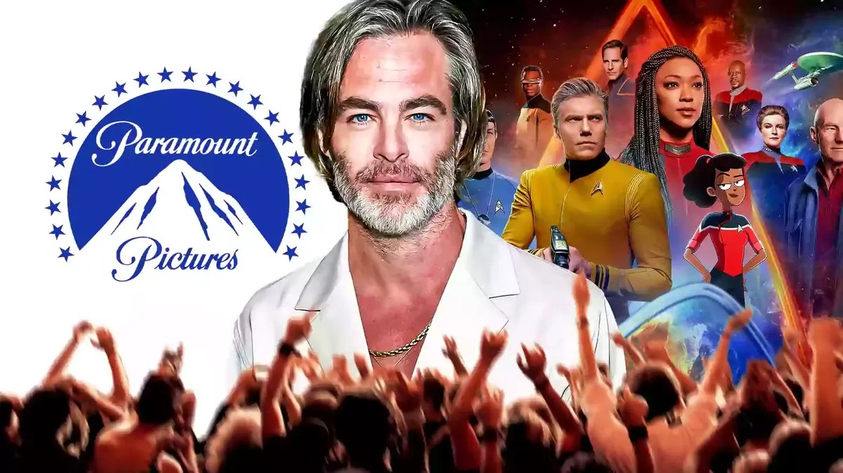 Chris Pine, a Paramount logo, and various Star Trek scenes.