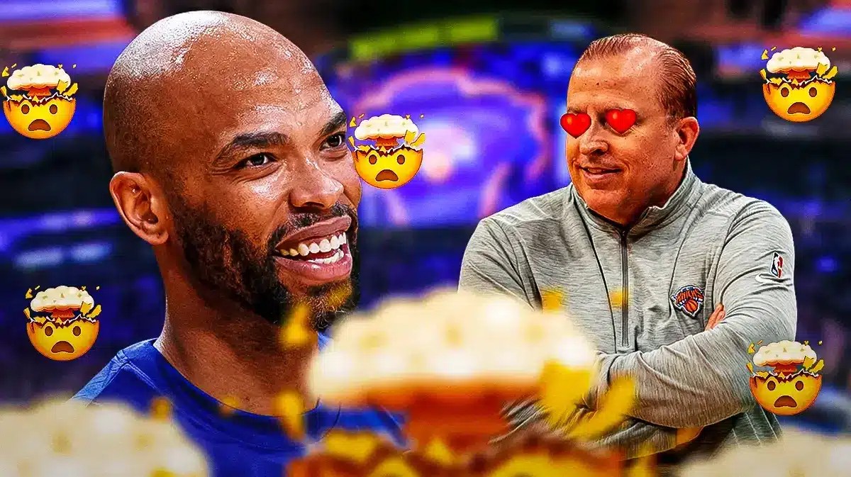 Knicks Taj Gibson with coach Tom Thibodeau
