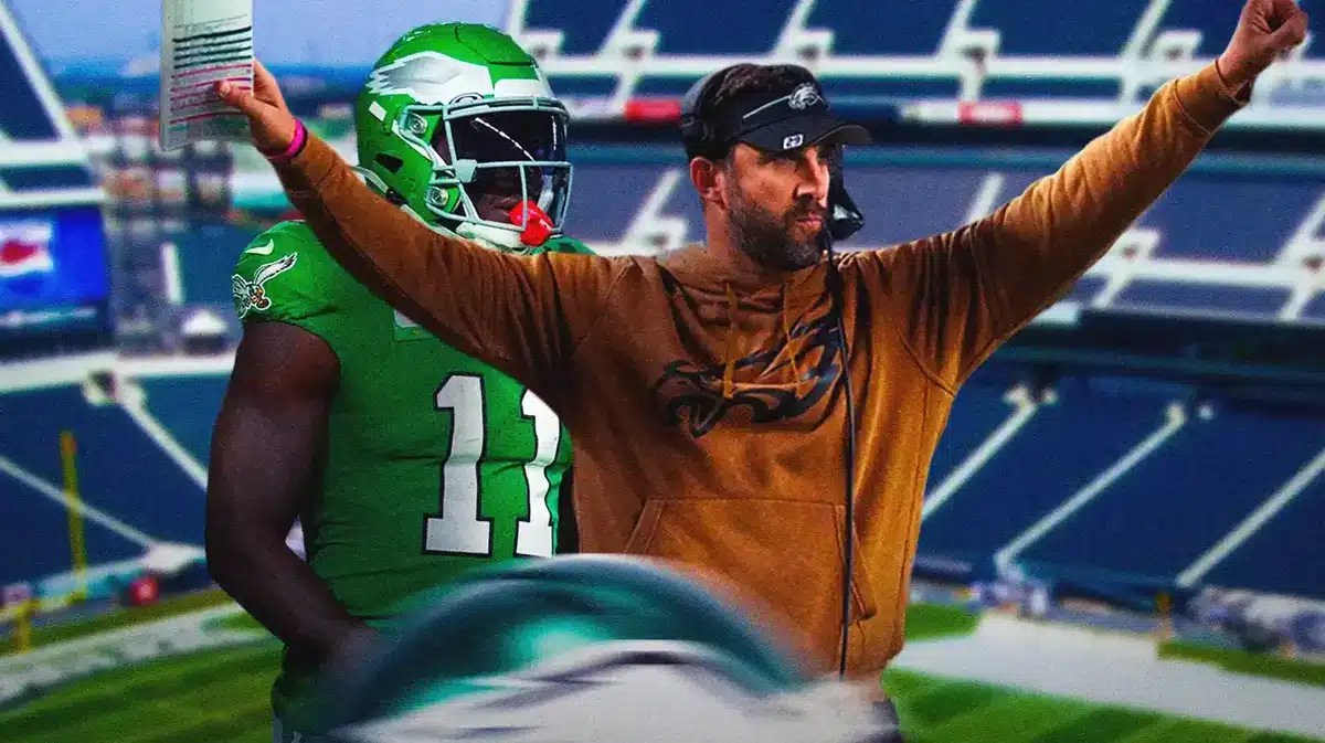 Eagles coach Nick Sirianni and WR AJ Brown