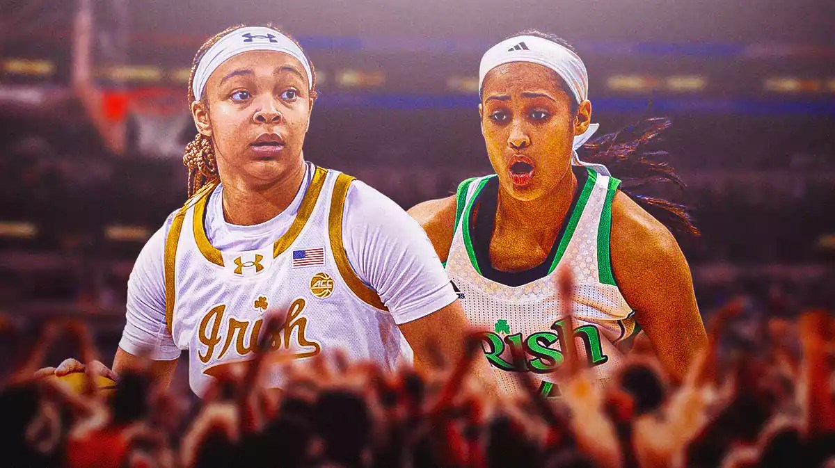 Hannah Hidalgo alongside Skylar Diggins Smith, have Skylar Diggins-Smith from her college days in her Notre Dame jersey