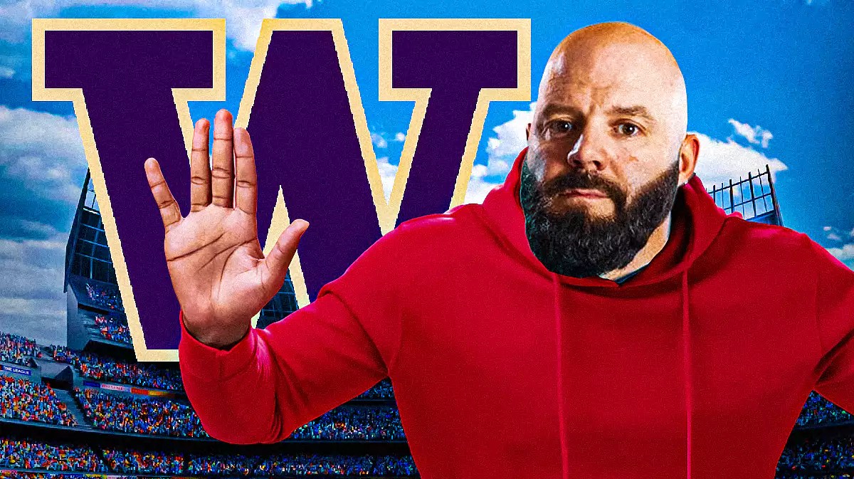 Washington football offensive coordinator Ryan Grubb waving goodbye.