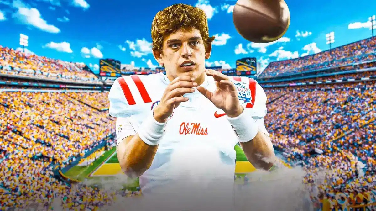 Arch Manning in Ole Miss jersey