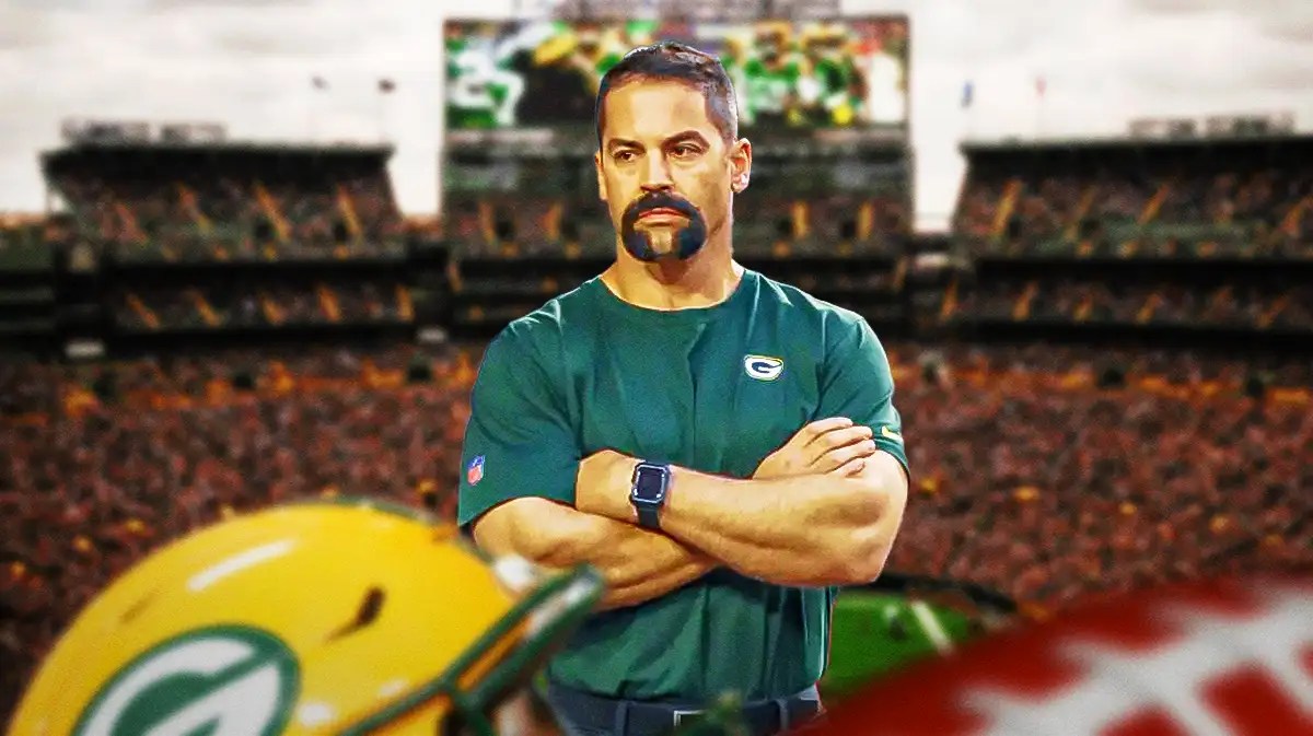 Green Bay Packers, Chris Gizzi, Packers strength coach, Matt LaFleur, Packers strength coach fired, Chris Gizzi in Packers gear with Packers stadium in the background