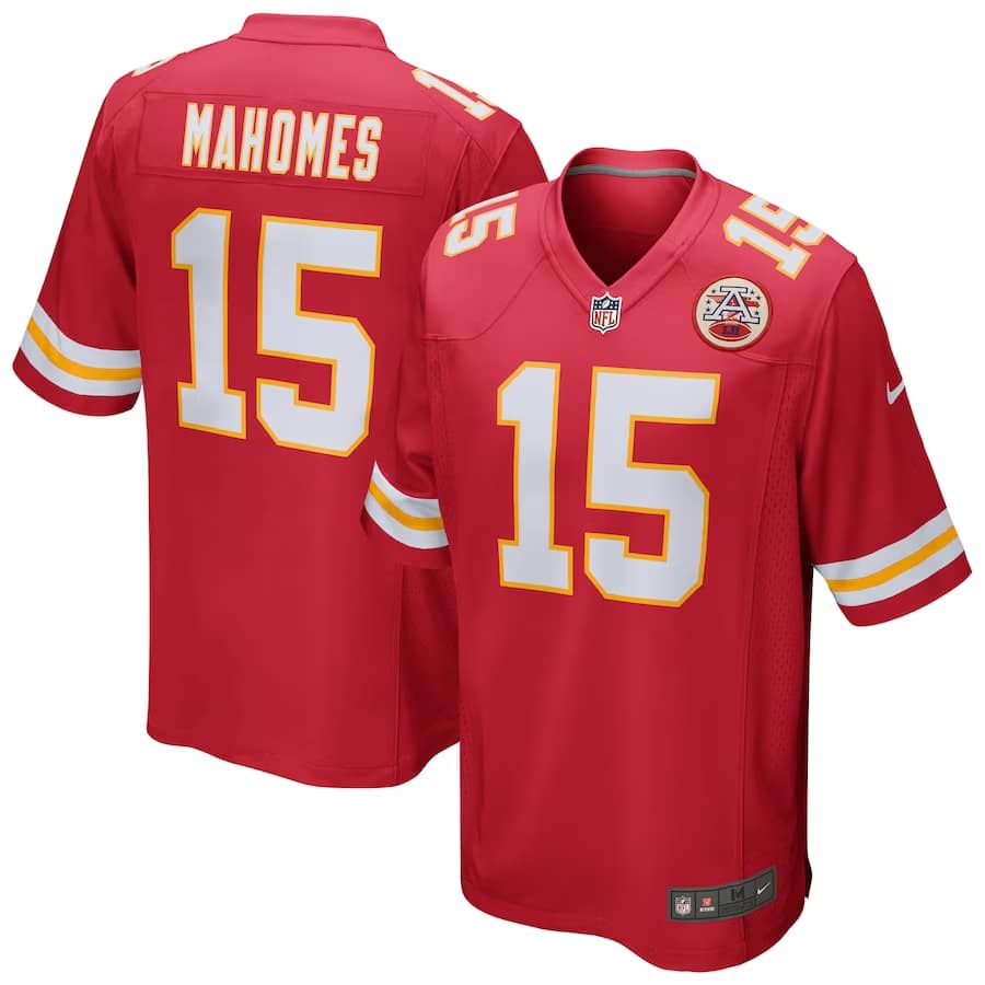 Patrick Mahomes Kansas City Chiefs Nike Game Jersey - Red colored on a white background.