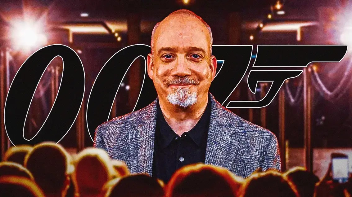 Paul Giamatti with James Bond 007 logo.