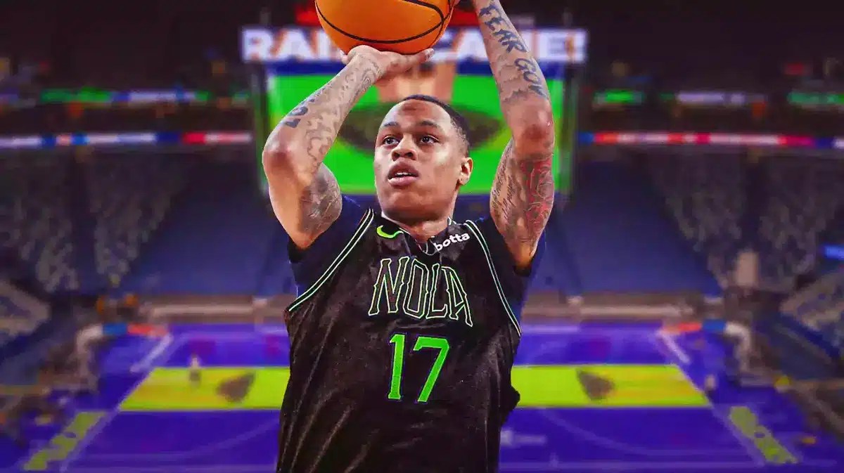 Photo: Jordan Hawkins in action in Pelicans jersey