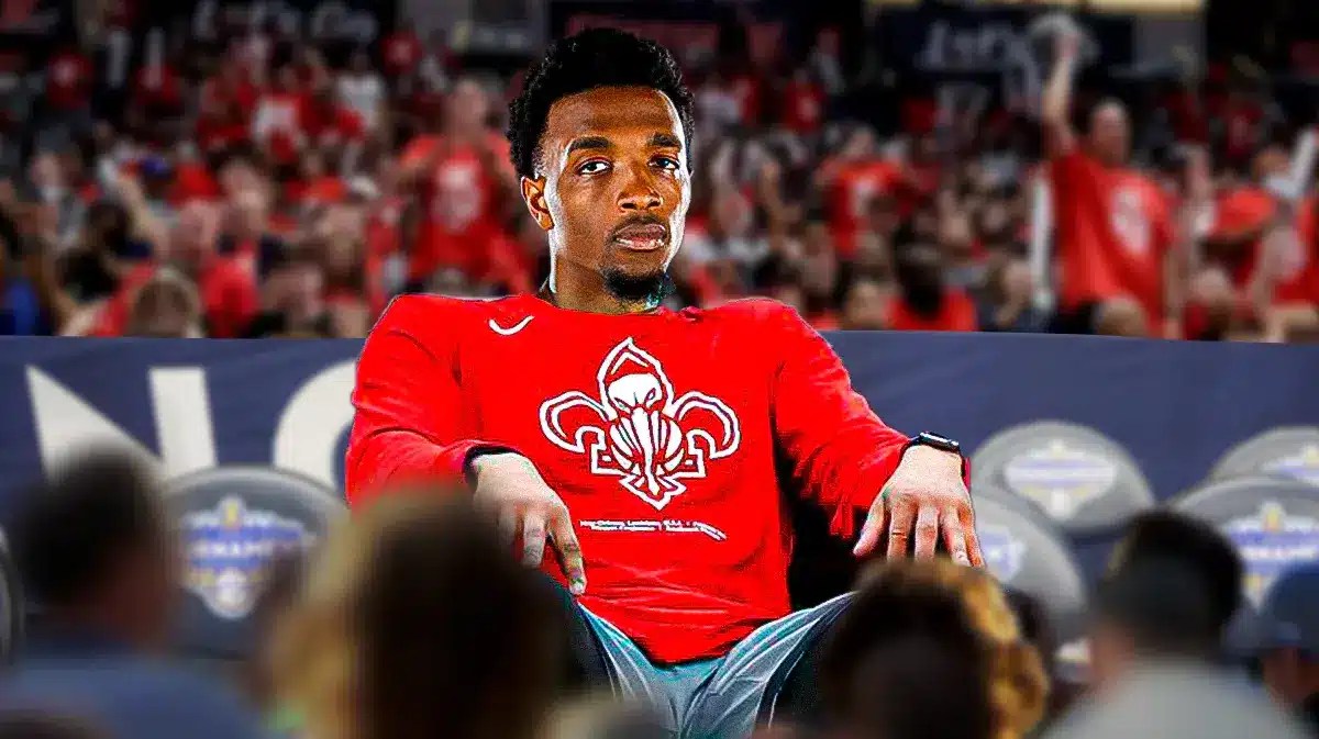 Pelicans Herb Jones sitting on the bench