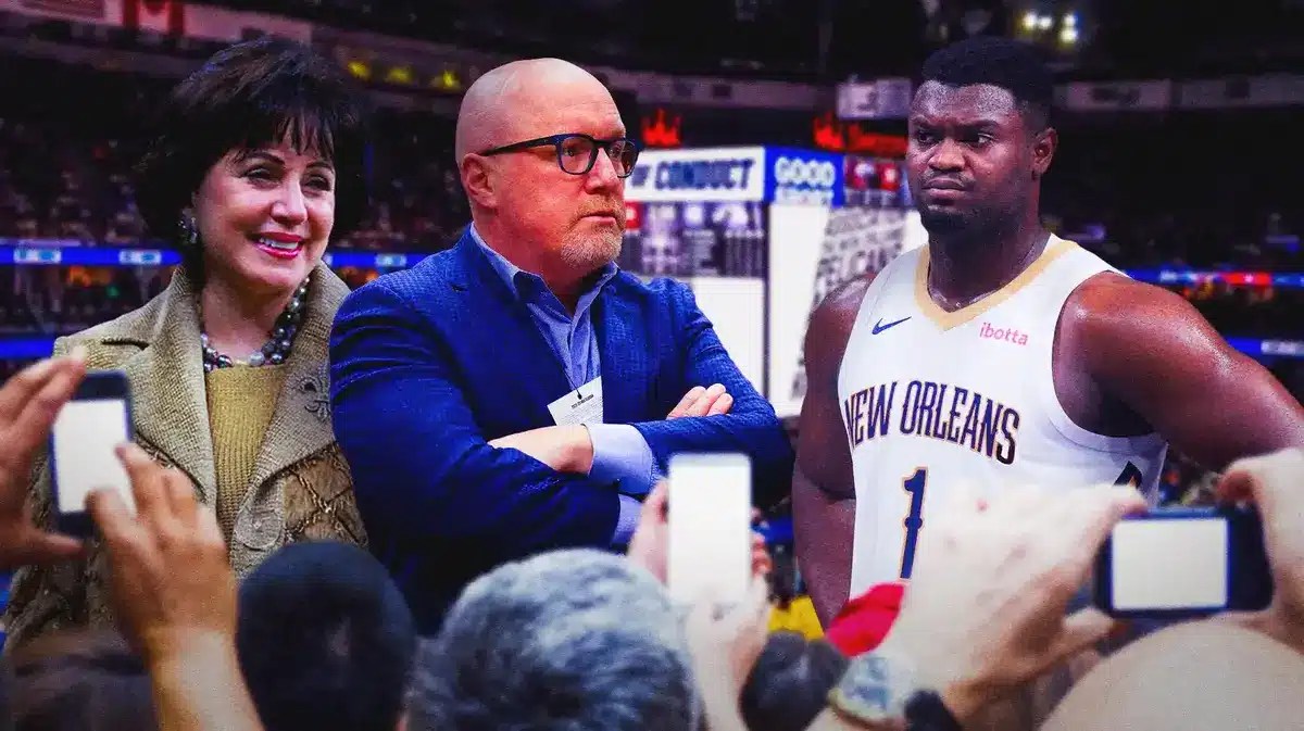 Pelicans Gayle Benson, David Griffin, and Zion Williamson