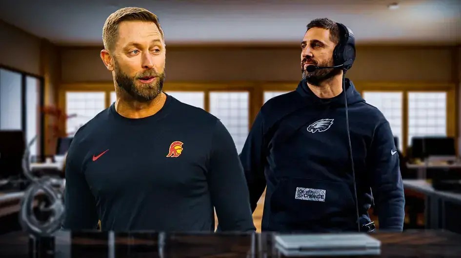 Eagles coach Nick Sirianni and Kliff Kingsbury