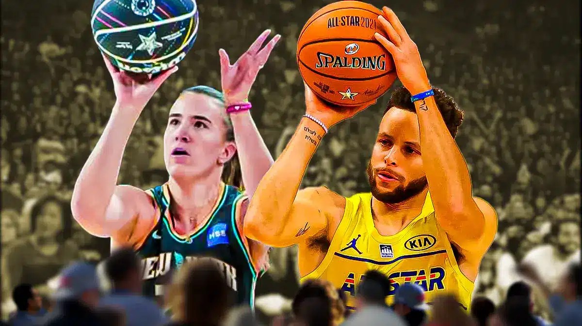 Warriors guard Steph Curry and Sabrina Ionescu