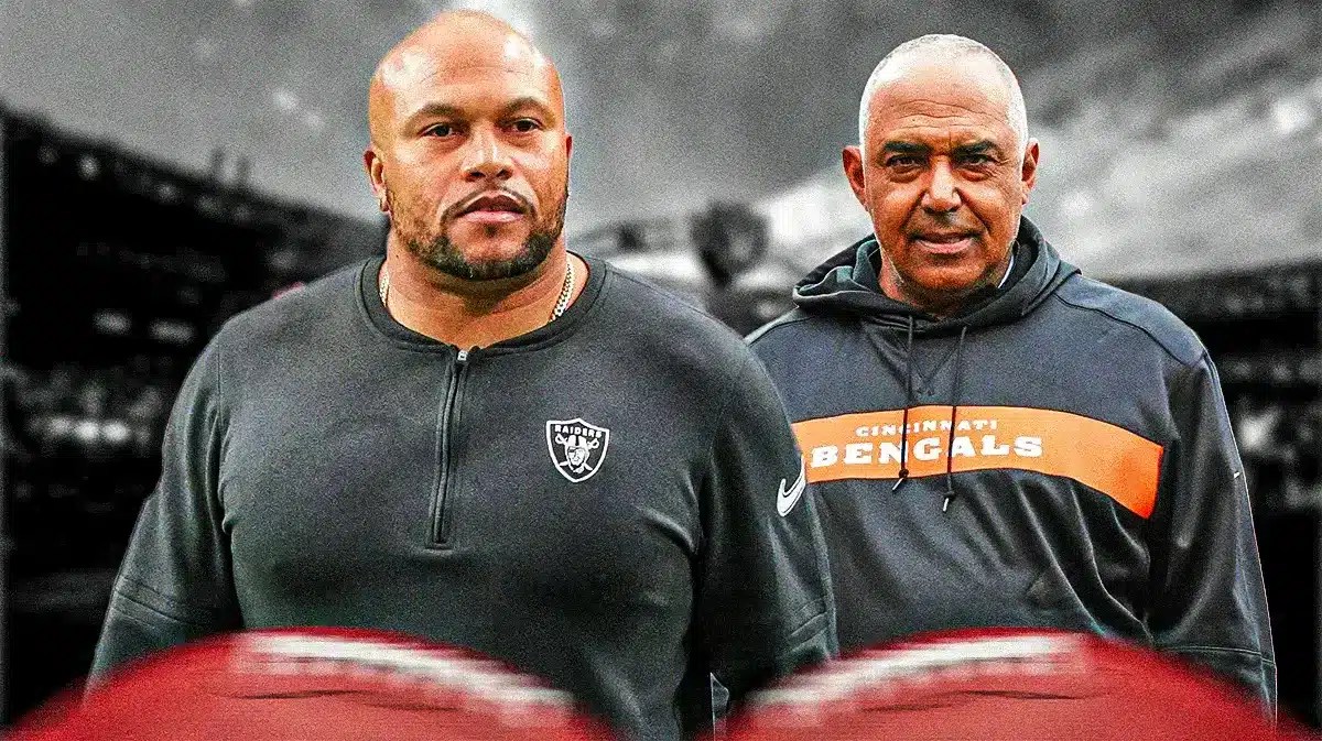 New Las Vegas Raiders head coach Antonio Pierce and former Cincinnati Bengals head coach Marvin Lewis