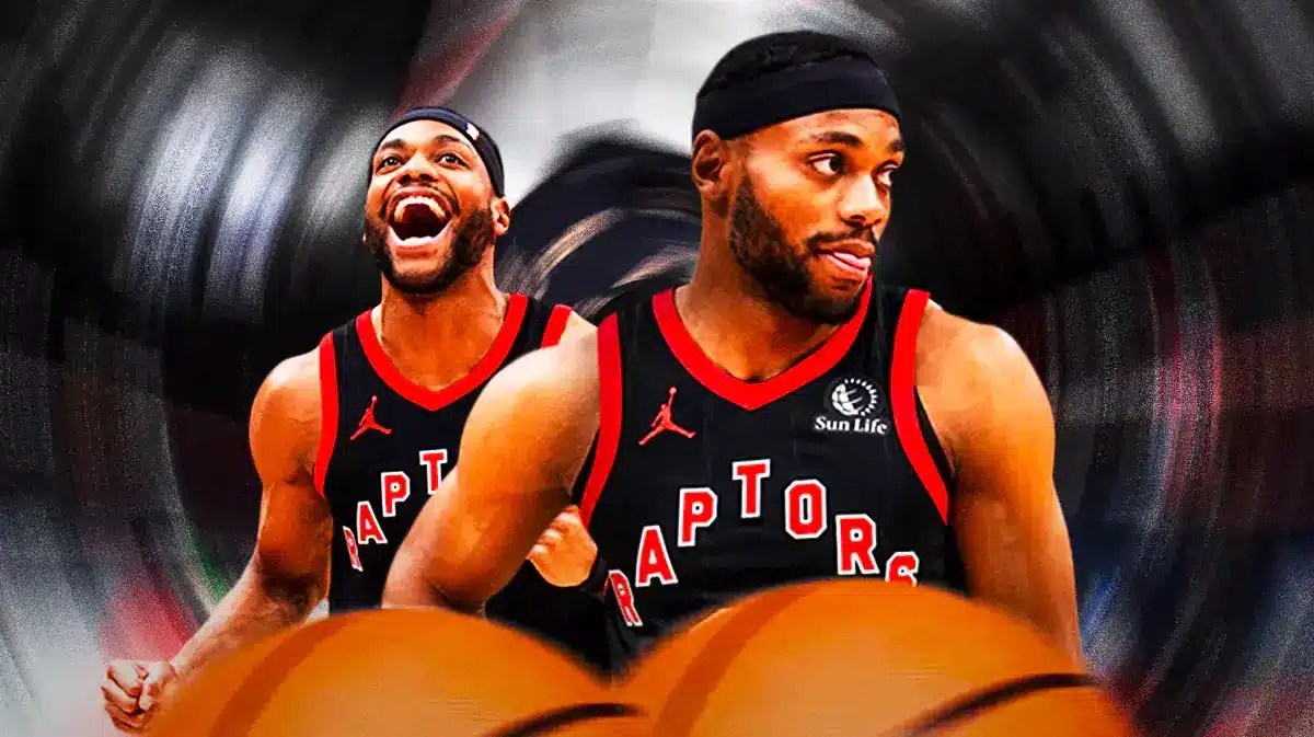 Raptors' Bruce Brown with the gaussian blur around him