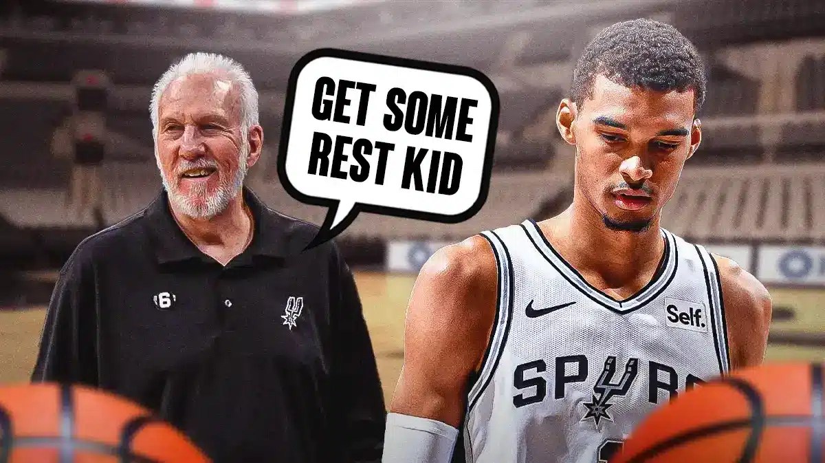 Gregg Popovich telling Victor Wembanyama "Get some rest kid"