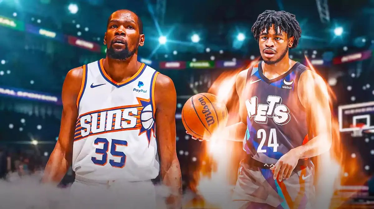Kevin Durant (Suns) with Cam Thomas (Nets)