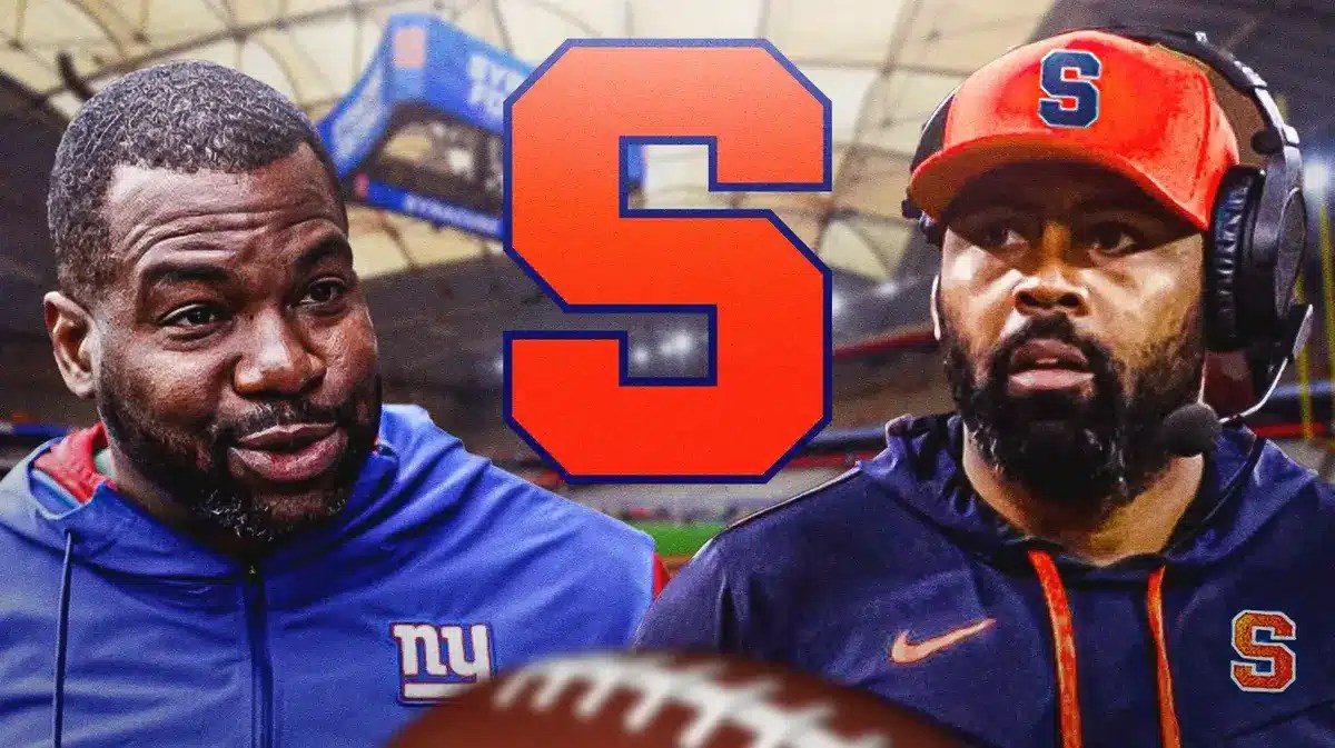 Former Giants and new Syracuse football coach Jeff Nixon and Orange head coach Fran Brown