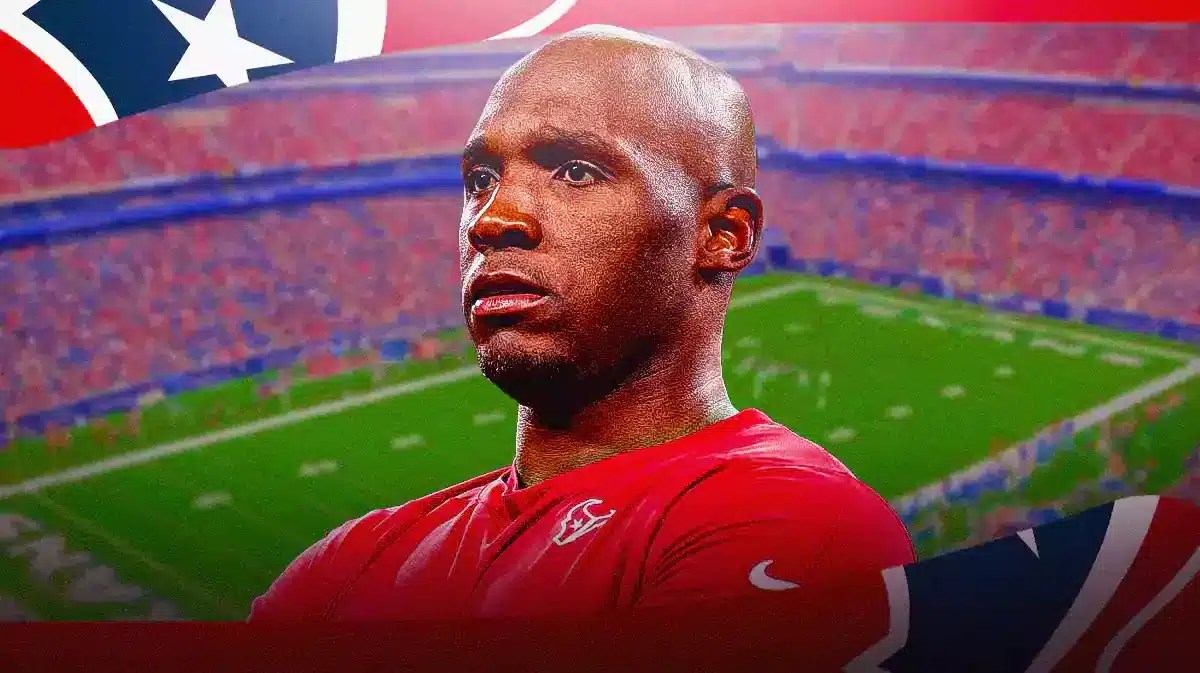 Texans head coach DeMeco Ryans looking frustrated, NRG Stadium in back