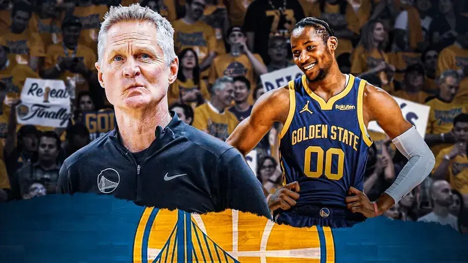 Warriors' Steve Kerr and Jonathan Kuminga