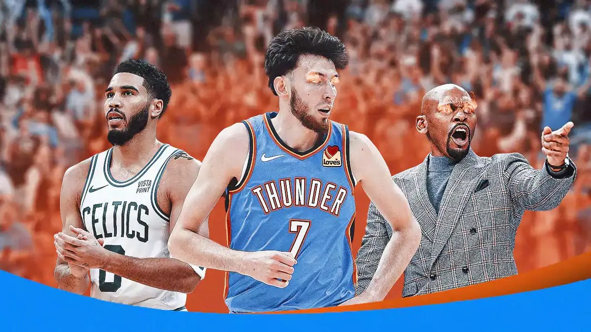 Thunder Shai Gilgeous-Alexander teammate Chet Holmgren with Celtics Jayson Tatum and Jerry Stackhouse