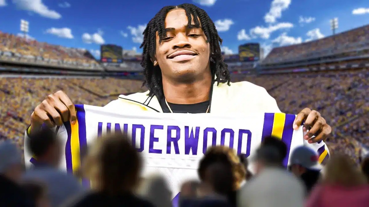 LSU football, Tigers, Bryce Underwood, Bryce Underwood LSU, LSU football recruiting, Bryce Underwood with LSU football stadium in the background